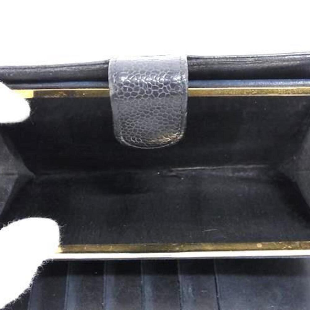 CHANEL Authentic Black Caviar Leather Logo Wallet - Picture 5 of 10